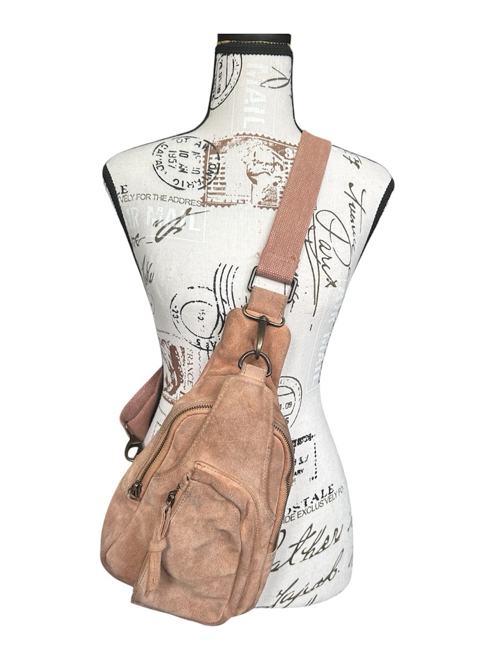 Free People Soft Brown Cow Leather Sling Crossbody Purse  Pre-owned